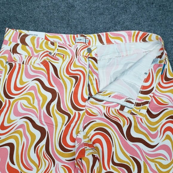 Rue21 Jeans Womens Plus 3X Multicolor Denim Skate Straight Leg Wavy Stretch New - Picture 4 of 12
